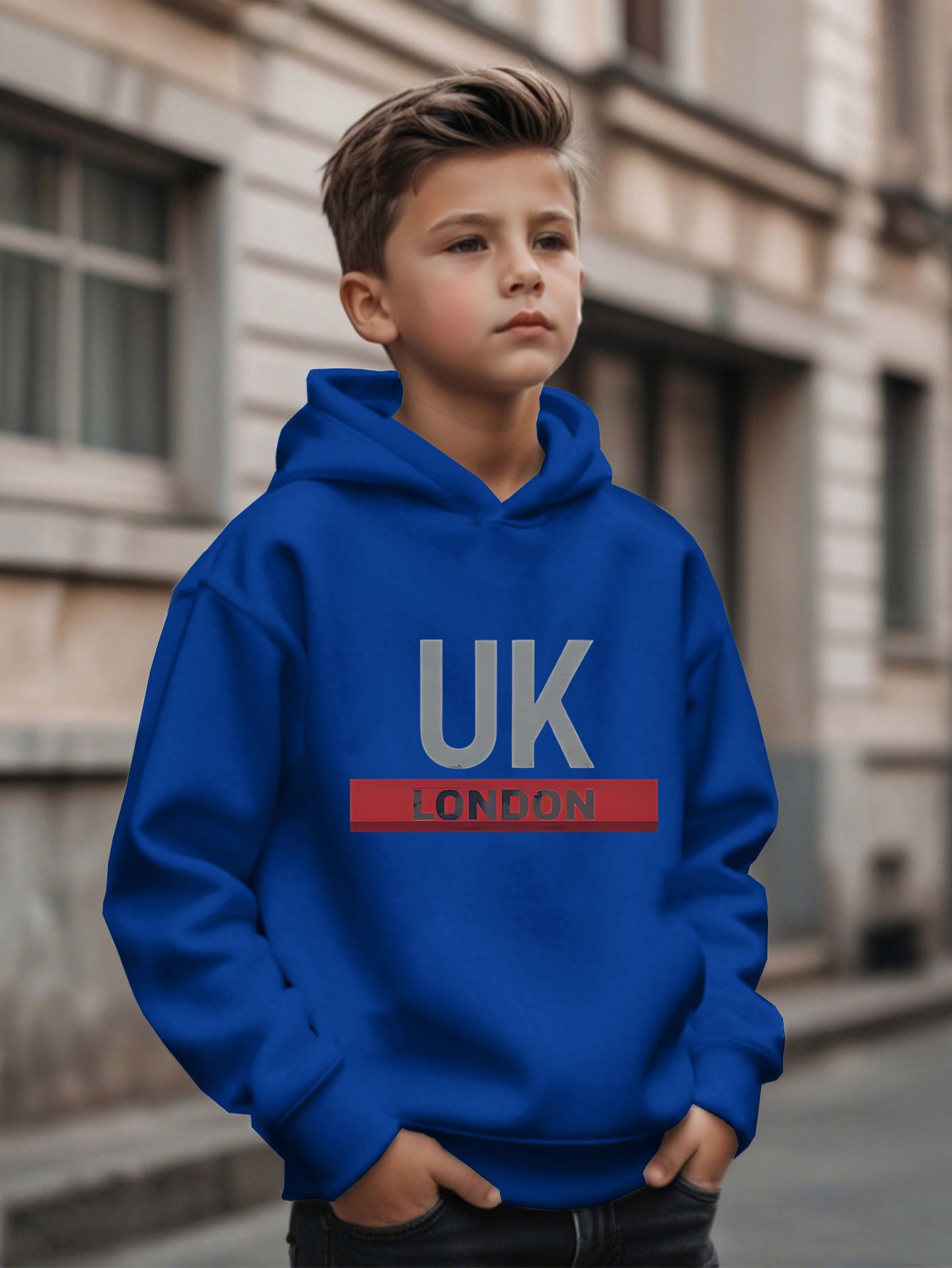 Street Fashion London - UK London Printed Hoodie Boys' Fashionable