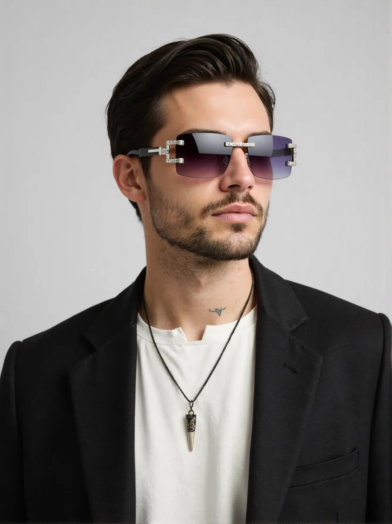 Street Fashion Trends - Wood leg retro fashion sunglasses trend