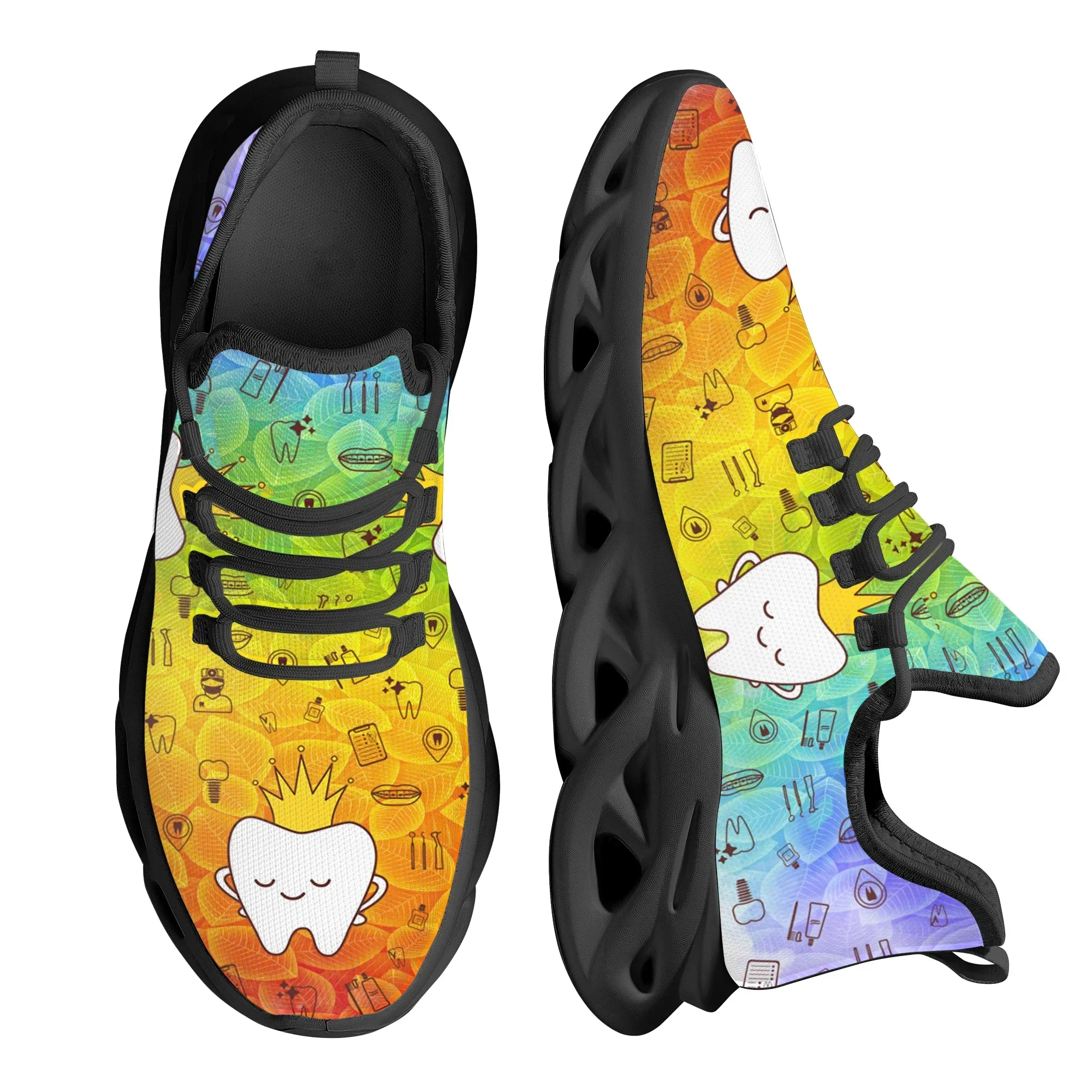 Street Fashion Trends - Gradient Cute Crown Tooth Print Sneakers