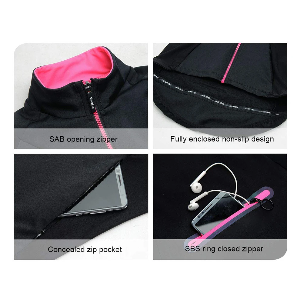 Santic Womens Fleece Bike Coat - Windbreak Shell Jacket review and price