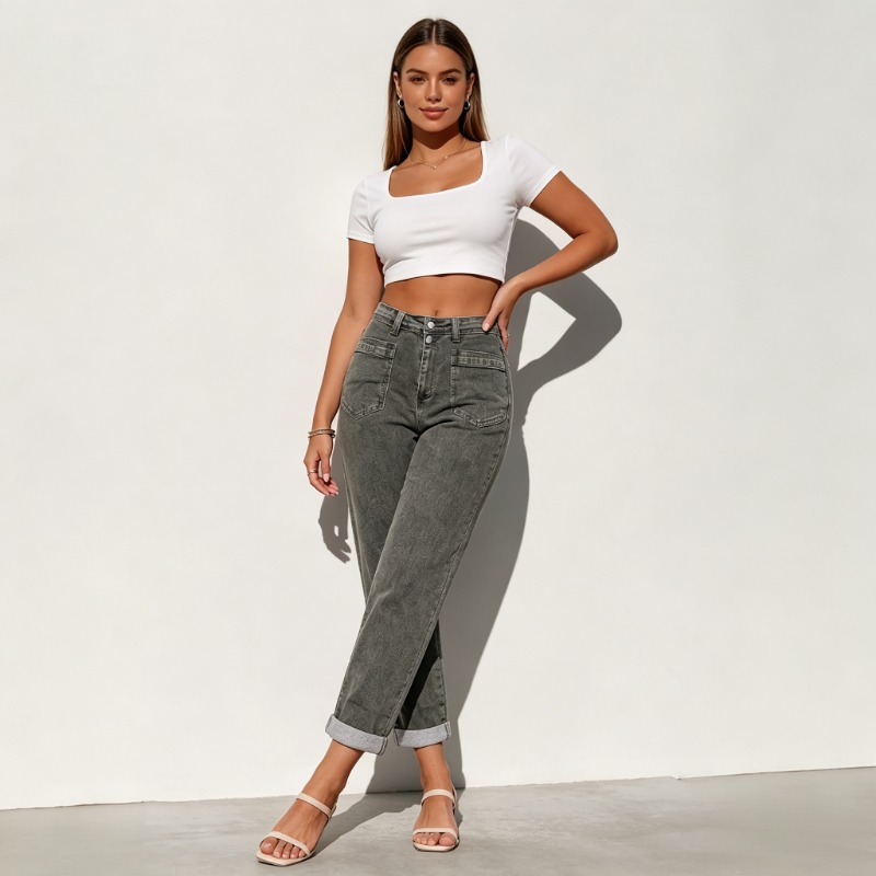 Women Plus Size American High  - Street Fashion Jeans Women review and price