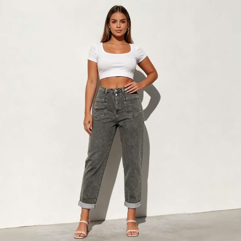 Women Plus Size American High  - Street Fashion Jeans Women review and price