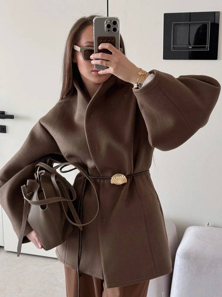 Chic Women's Solid Woolen Coat - Street Fashion Taiwan review and price