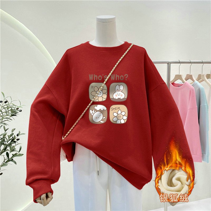 Women Lazy Style Crew Neck Swe - Oversized Crewneck Fleece review and price