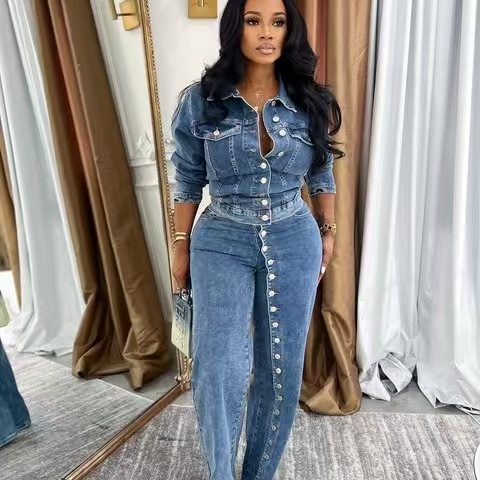 Jeans Suit Women Denim 2 Piece - Street Fashion Jeans Women review and price