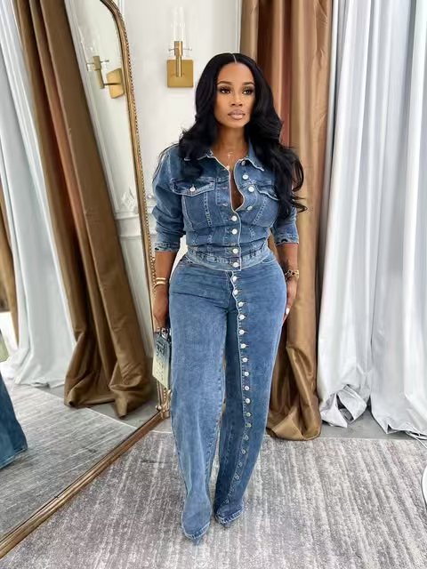Jeans Suit Women Denim 2 Piece - Street Fashion Jeans Women review and price