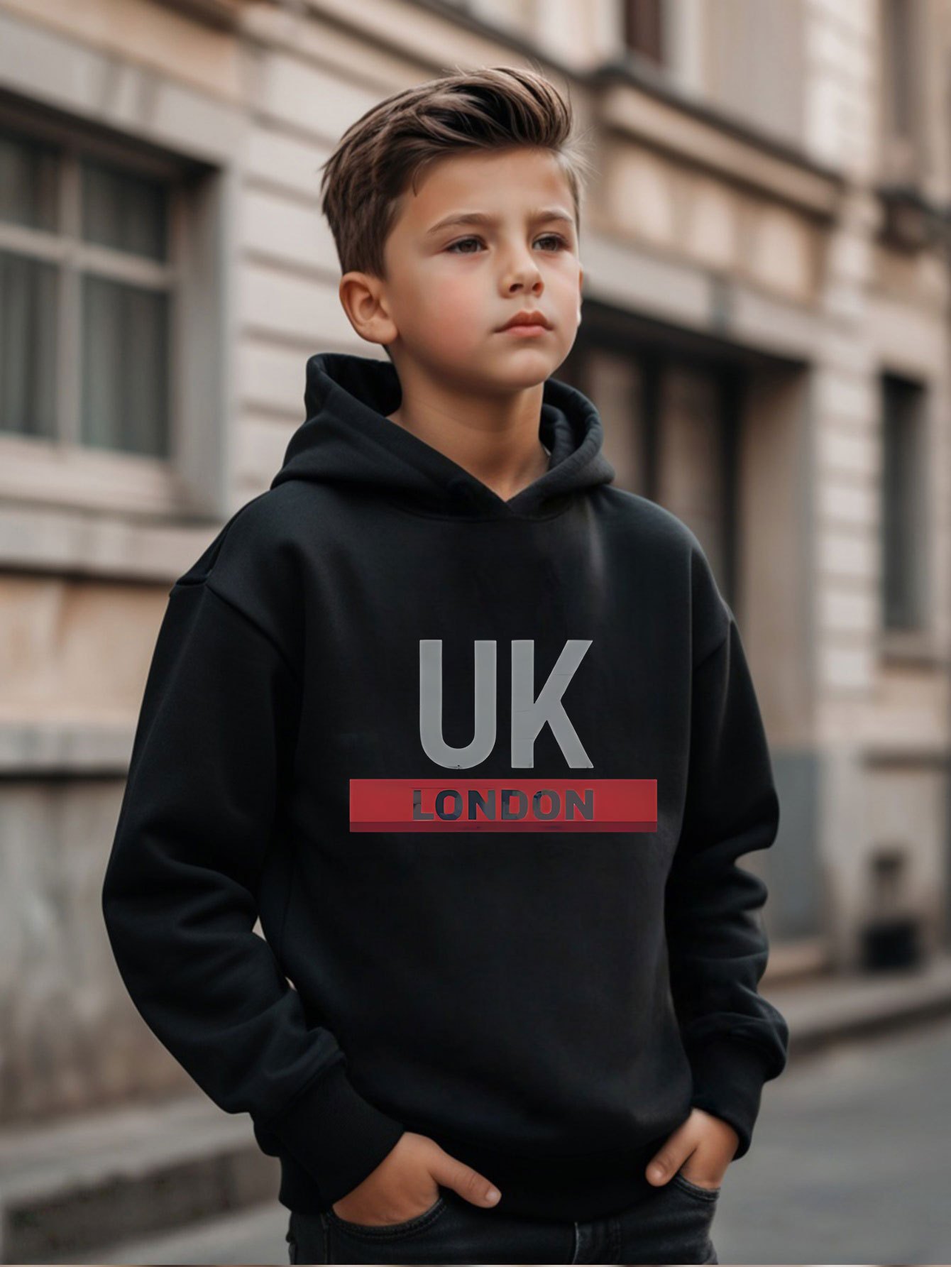 UK London Printed Hoodie Boys' - Street Fashion London review and price