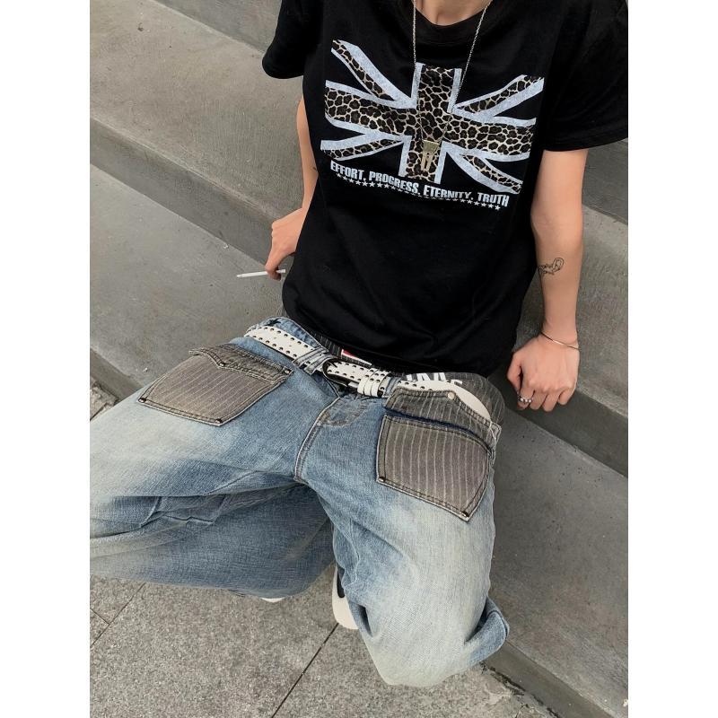 Men's Patchwork Design Jeans 9 - Street Fashion Boy review and price