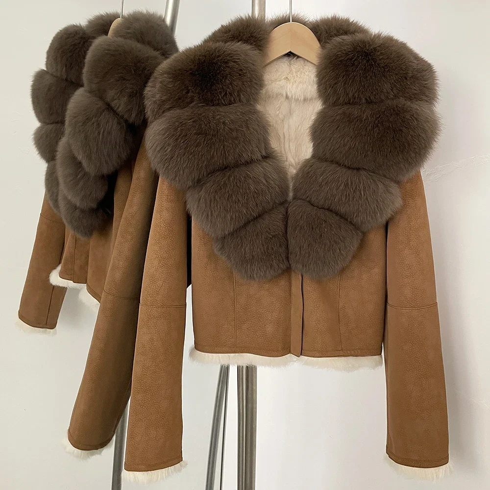OFTBUY Natural Fox Fur Collar  - Street Fashion Official review and price