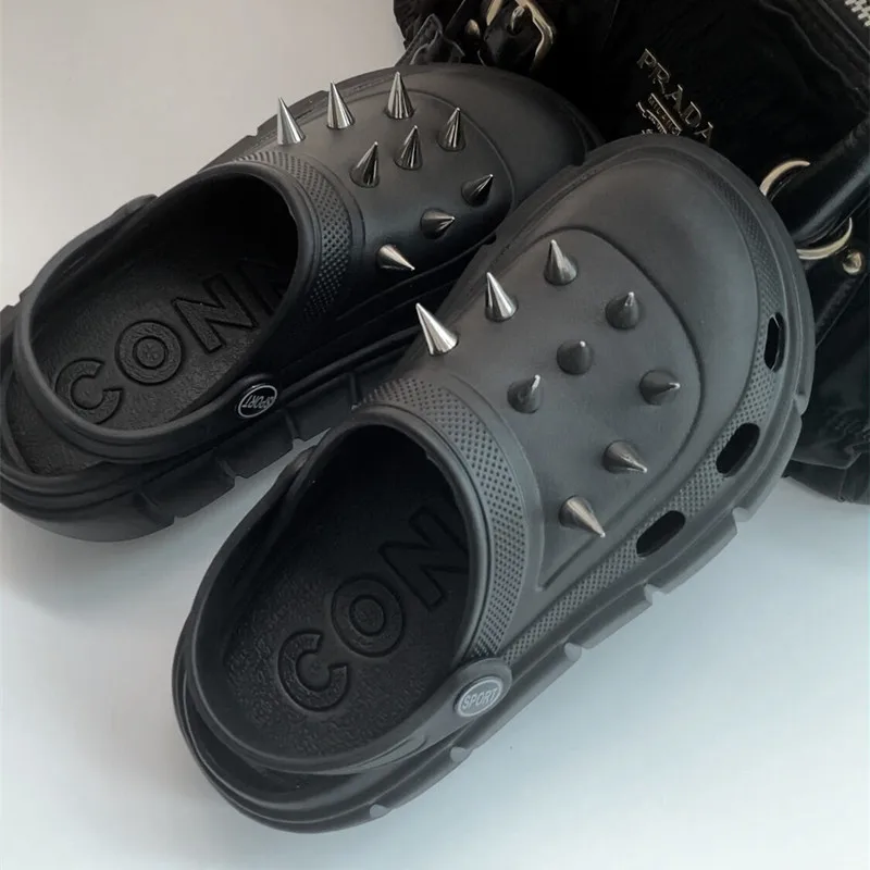 Y2K style Rivet Hole Shoes Wom - Street Fashion Trends review and price