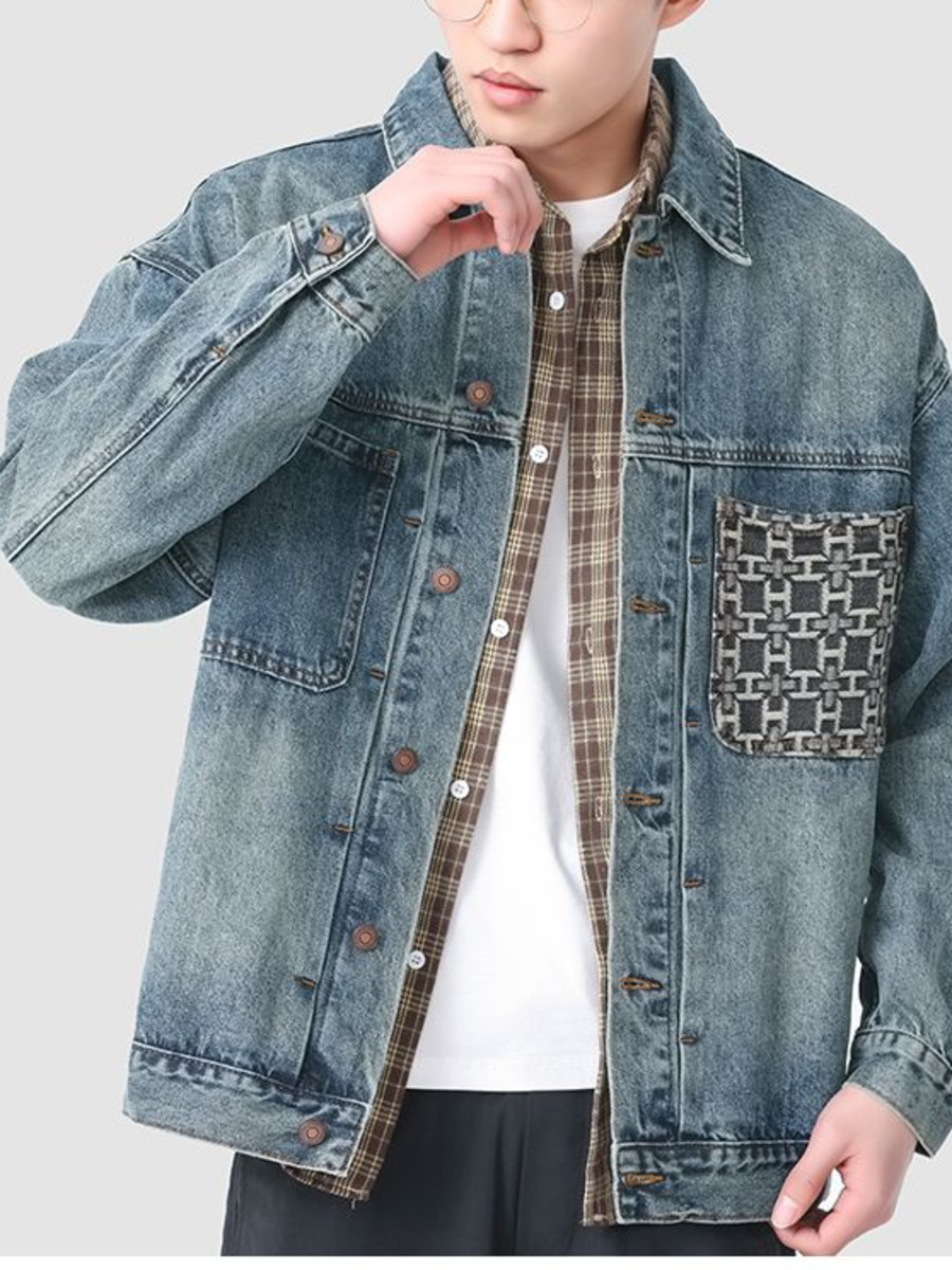 Vintage Embroidery Pocket Deni - Street Fashion Hong Kong review and price