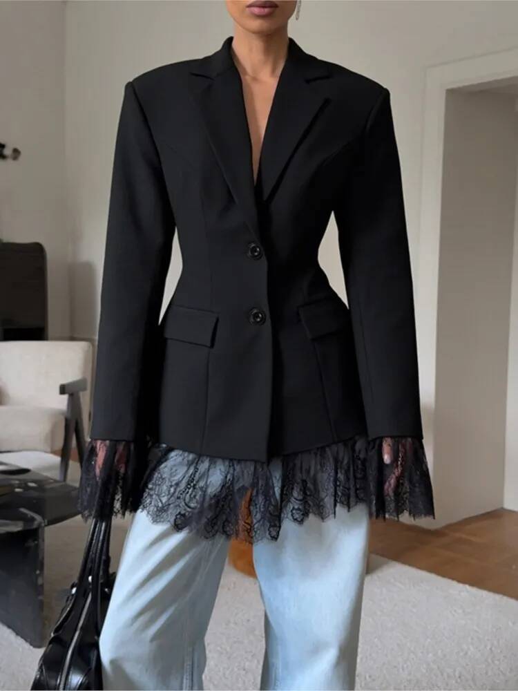 Elegant Lace Blazer Coat Women - Street Fashion Taiwan review and price
