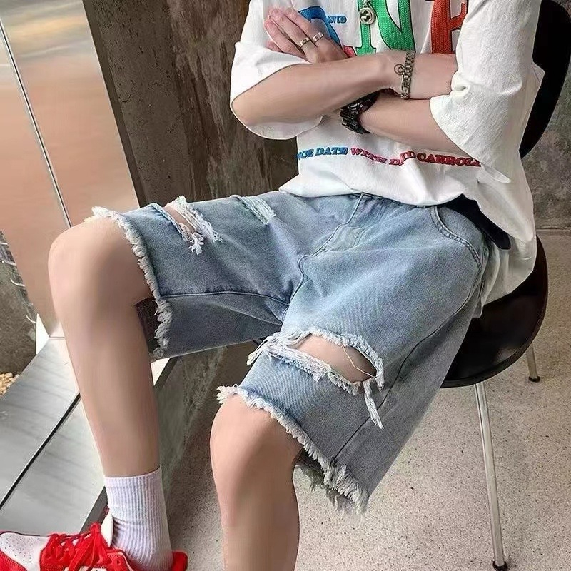Summer Men's Denim Shorts Retr - Street Fashion Hong Kong review and price