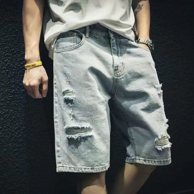 Summer Men's Denim Shorts Retr - Street Fashion Hong Kong review and price