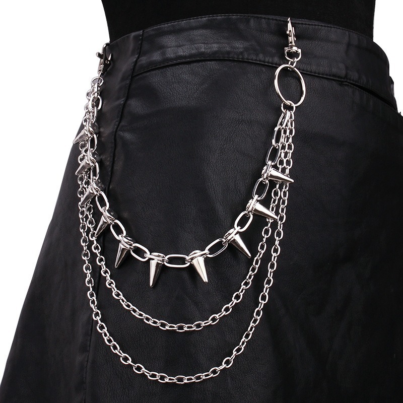 Hip Hop Punk Rock Metal Pants  - Street Fashion Jeans Women review and price