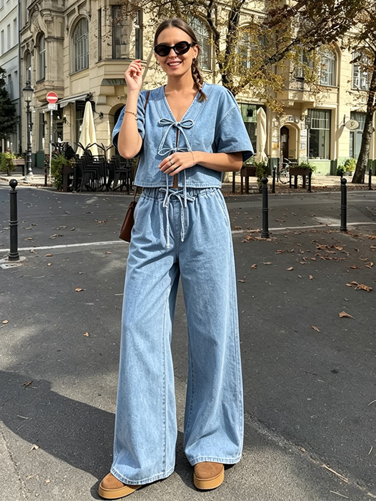 Casual Short Sleeve V Neck Lac - Street Fashion Jeans Women review and price