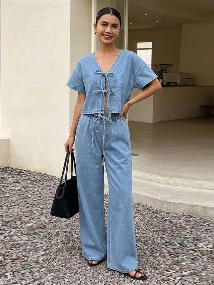 Casual Short Sleeve V Neck Lac - Street Fashion Jeans Women review and price