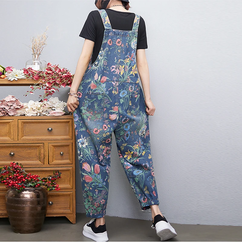 Casual Streetwear Print Floral - Street Fashion Jeans Women review and price