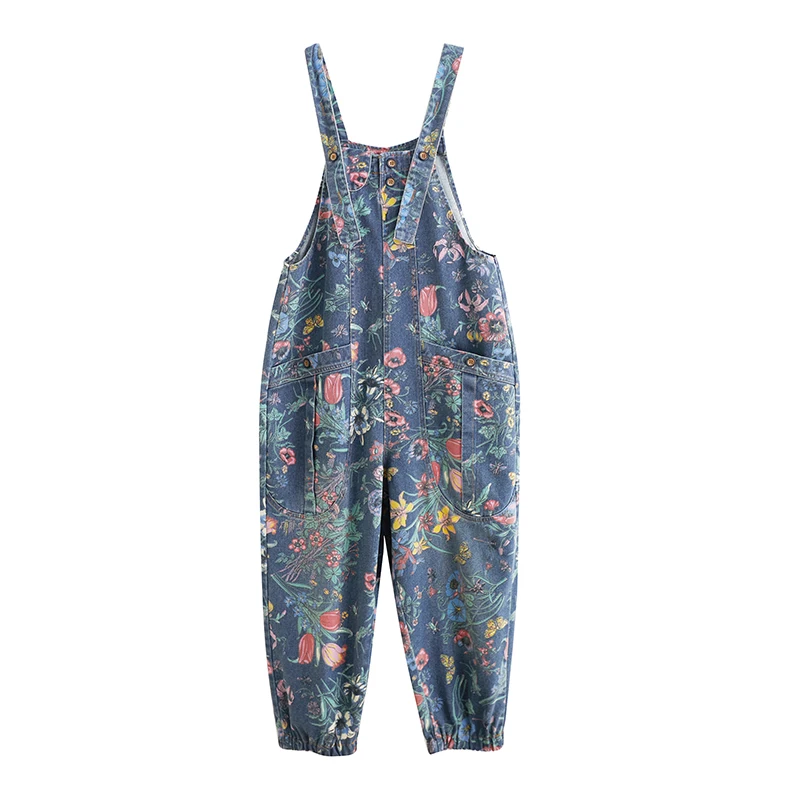Casual Streetwear Print Floral - Street Fashion Jeans Women review and price