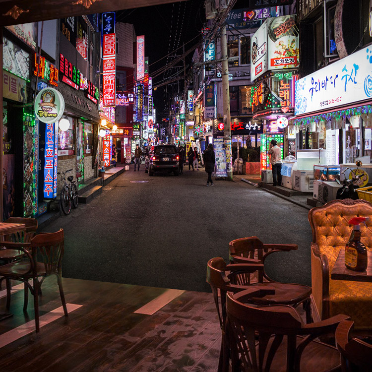Custom 3D City street scene mu - Street Fashion Wallpaper review and price
