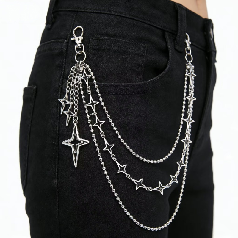 Women Punk Hip Hop Multilayer  - Street Fashion Jeans Women review and price
