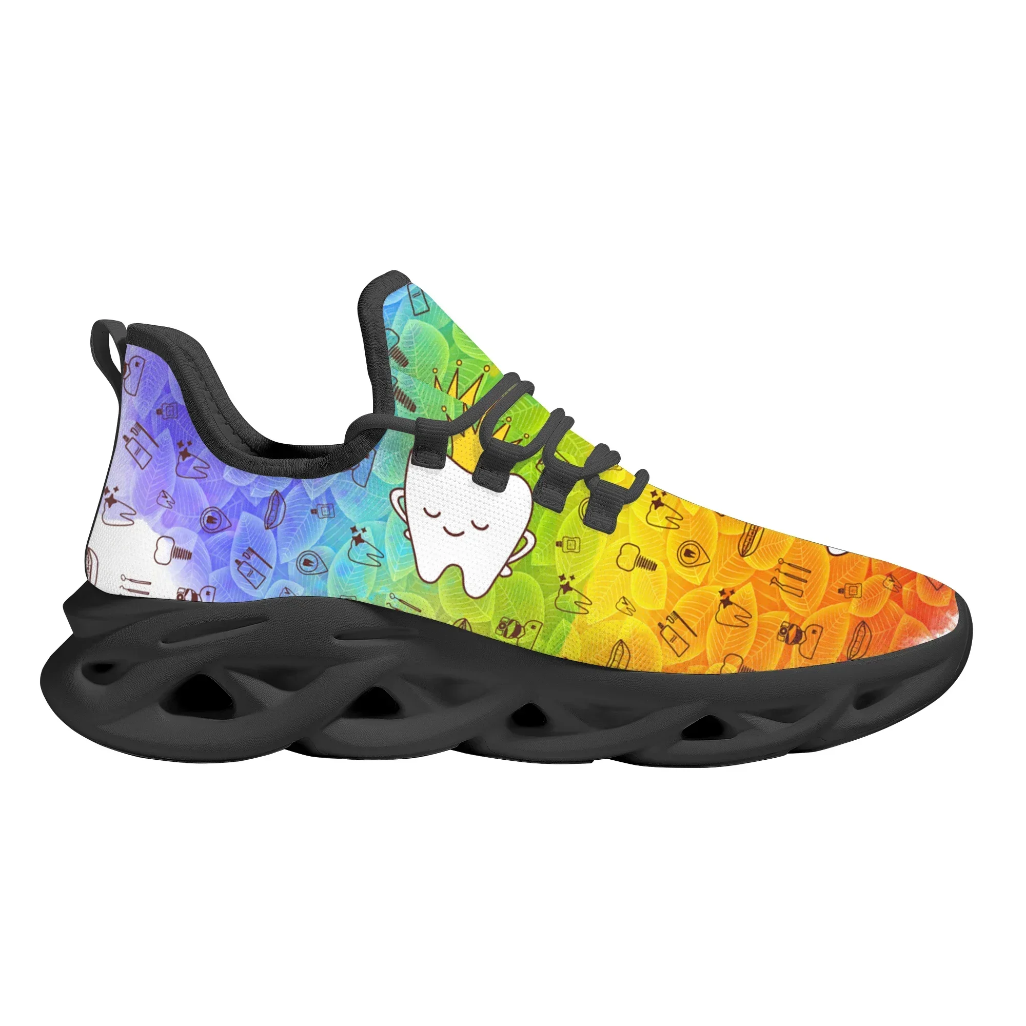 Gradient Cute Crown Tooth Prin - Street Fashion Trends review and price