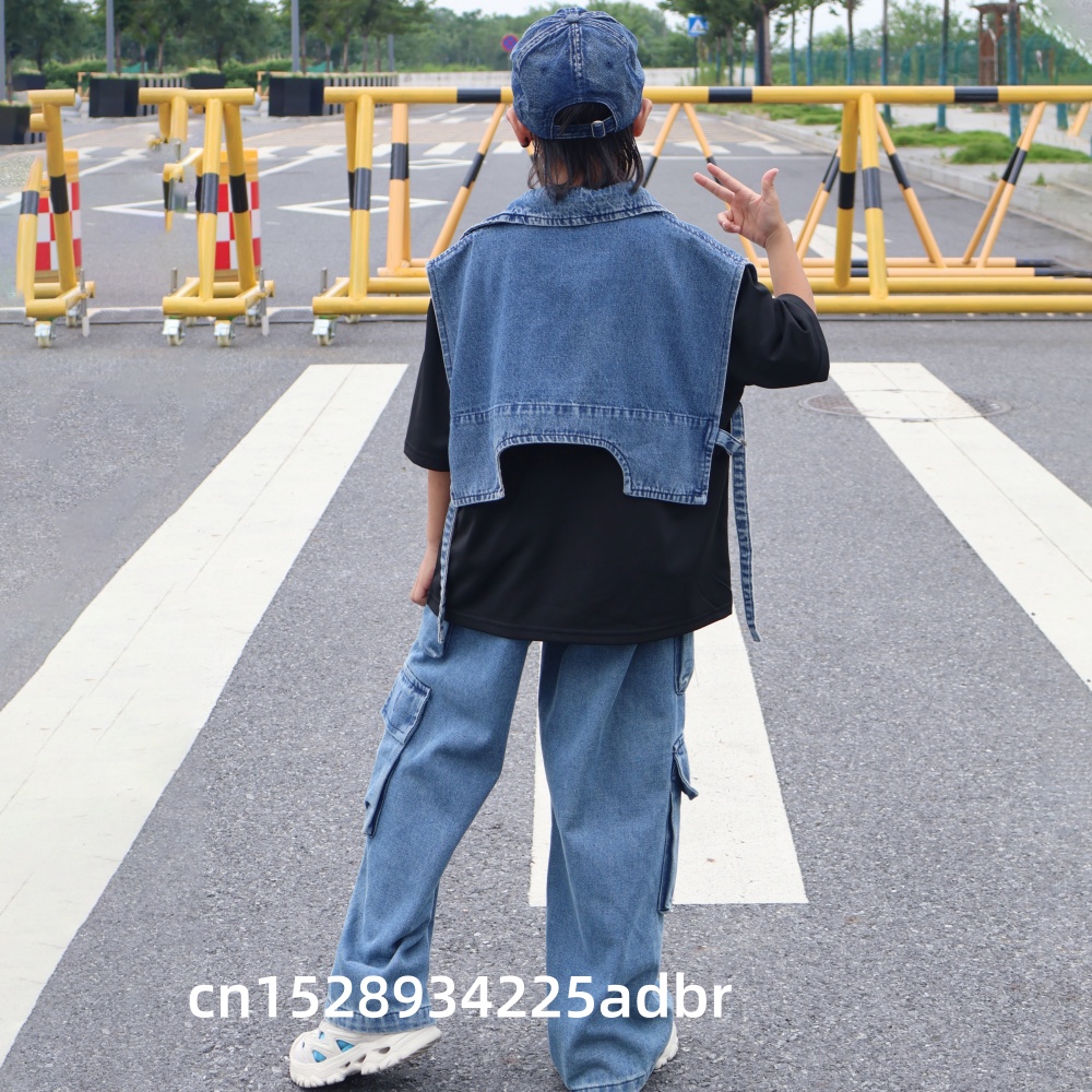 Kid Hip Hop Clothing Denim Blu - Street Fashion Jeans Women review and price